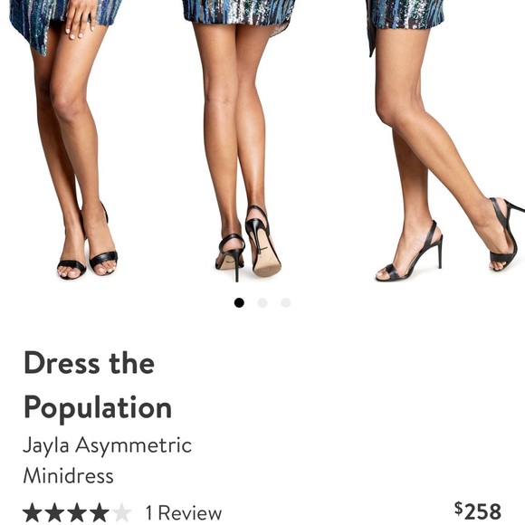 Dress the Population Jayla Asymmetric Sequin Party Cocktail Dress Size Medium - Picture 6 of 6